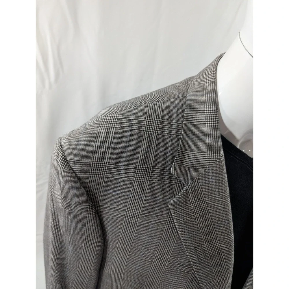 Jos. A. Bank Blazer Coat Suit Jacket 100%‎ Wool Glenn Check Plaid 46R 48